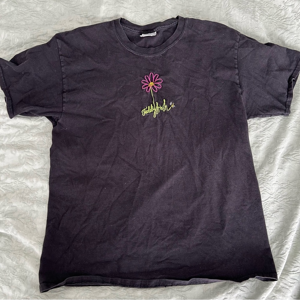 Teddy Fresh Black Tee with Flower